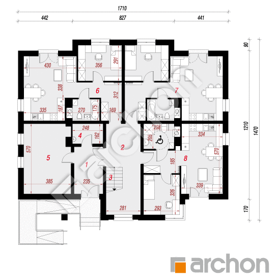 Dom przy plantach | rzut parteru