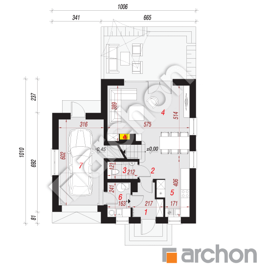 Dom w winogronach 6 ver.2 | rzut parteru