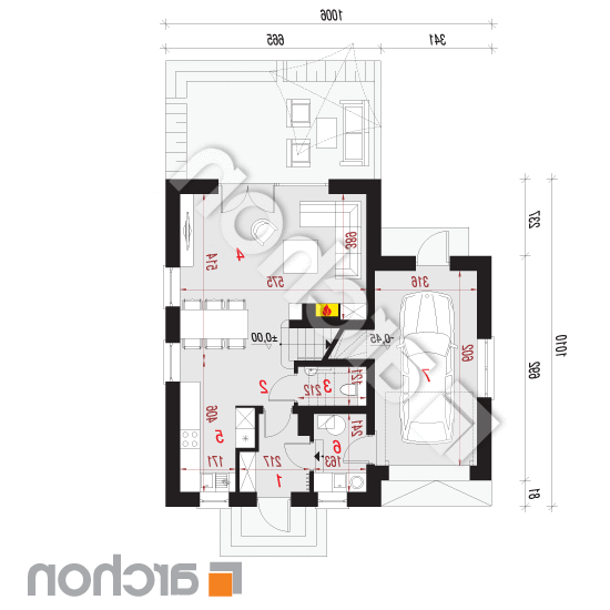 Dom w winogronach 6 ver.2 | rzut parteru