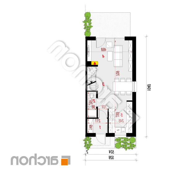 Dom w riveach 21 (B) | rzut parteru