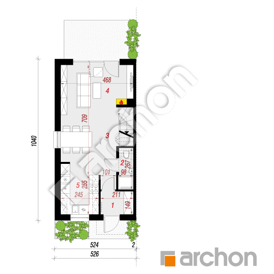 Dom w riveach 21 (B) | rzut parteru