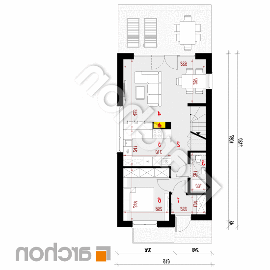 Dom w riveach 19 | rzut parteru