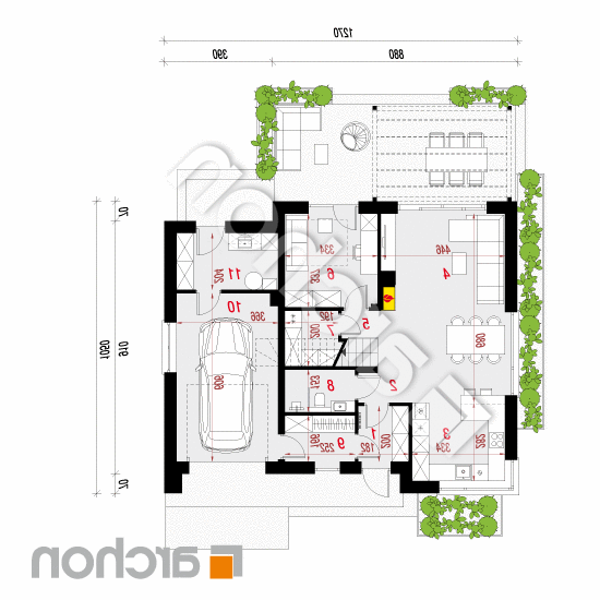 Dom w anyżku 6 (G) | rzut parteru