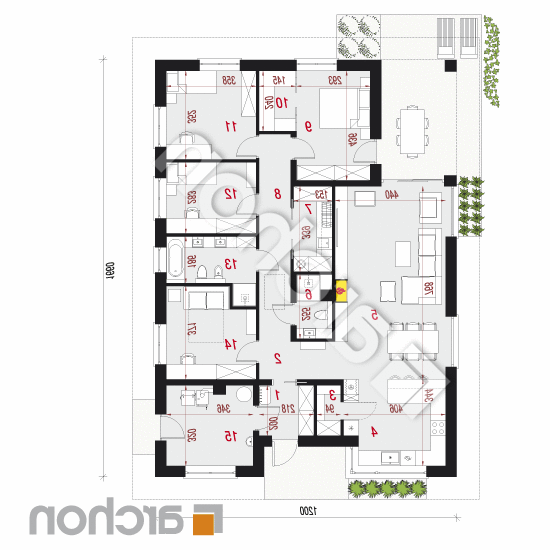 Dom w cieszyniankach 7 | rzut parteru