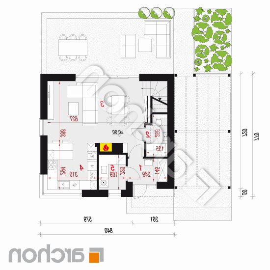 Dom w borówkach 7 | rzut parteru