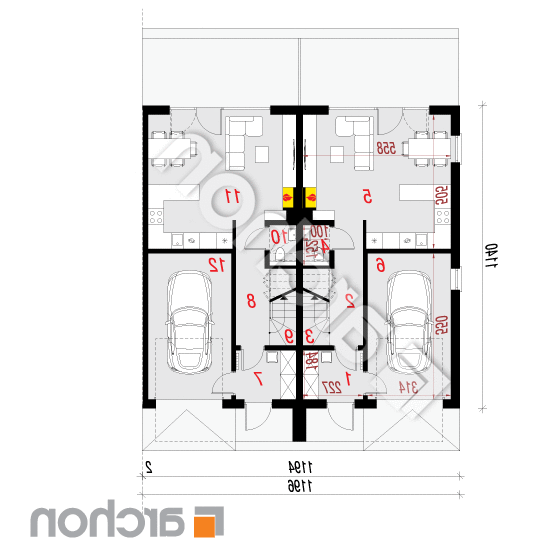 Dom w riveach 9 (GR2B) | rzut parteru