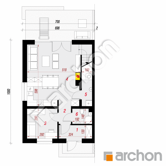 Dom w tunbergiach 2 (BA) | rzut parteru