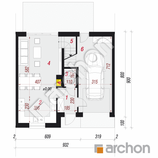 Dom w bylicach 2 (S) | rzut parteru