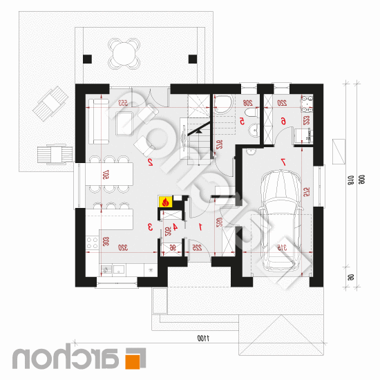 Dom w jabłonkach 5 (E) OZE | rzut parteru