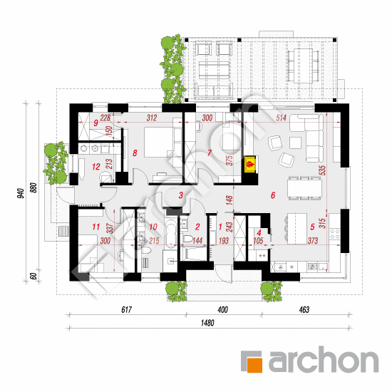 Dom w leszczynowcach 14 | rzut parteru