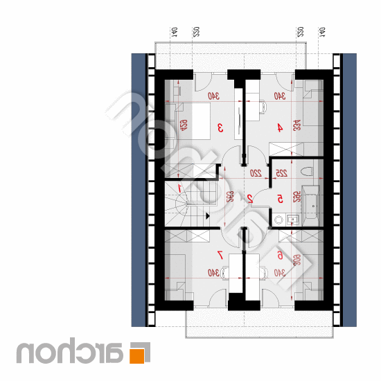 Dom w sasankach 5 (E) OZE | rzut poddasza