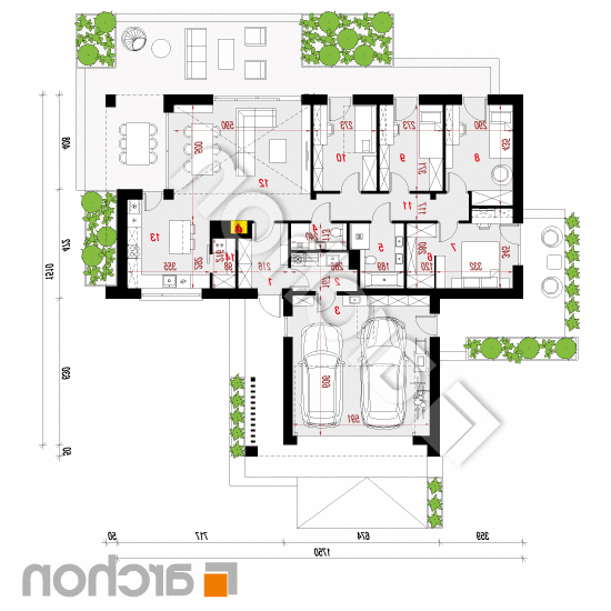 Dom w kosaćcach 35 (G2) | rzut parteru