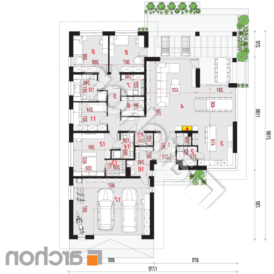 Dom w przebiśniegach 17 (G2E) | rzut parteru