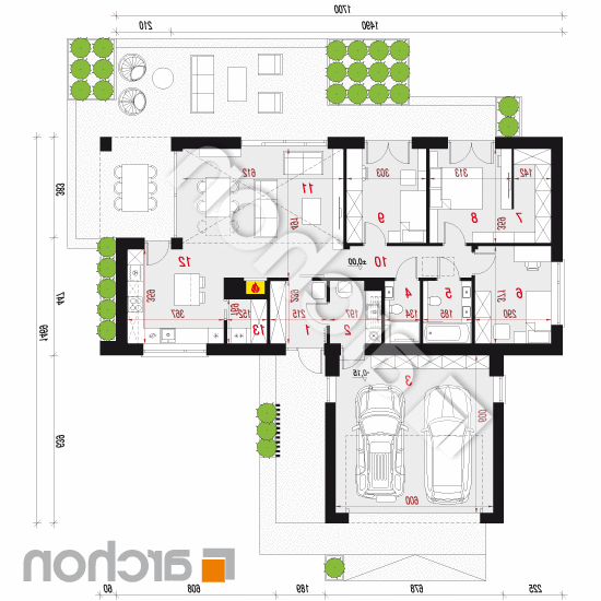 Dom w kosaćcach 9 (G2NA) | rzut parteru