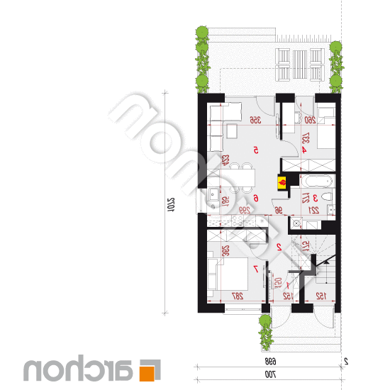 Dom w bratkach 23 (R2B) | rzut parteru