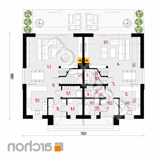 Dom w narcyzach 4 (R2) | rzut parteru