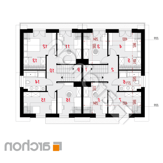 Dom w narcyzach 4 (R2) | rzut poddasza