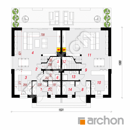 Dom w narcyzach 4 (R2) | rzut parteru