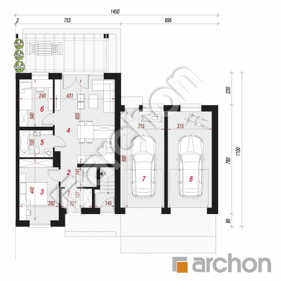 Dom w bratkach 4 (R2B) | rzut parteru