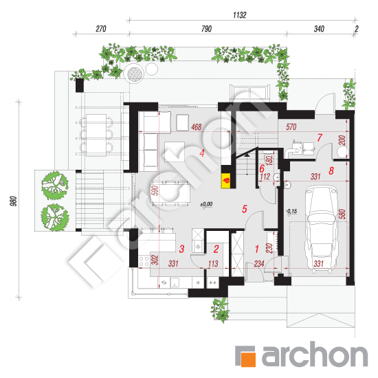 Dom w faworytkach 2 (B) | rzut parteru