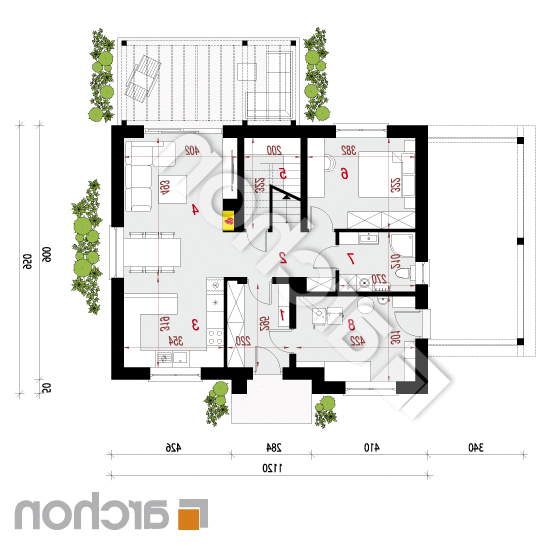 Dom w zielistkach 18 | rzut parteru