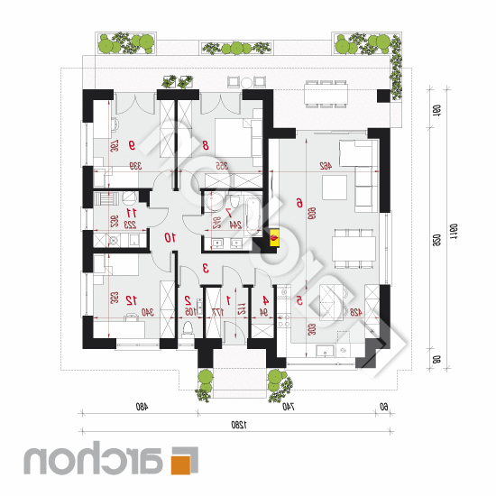 Dom w modrzykach 2 (W) | rzut parteru