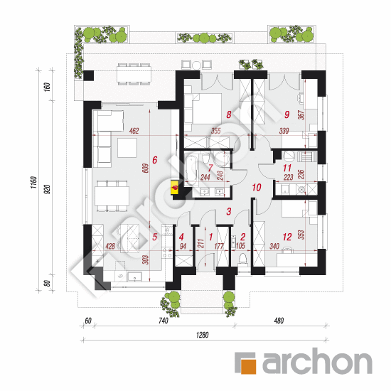 Dom w modrzykach 2 (W) | rzut parteru