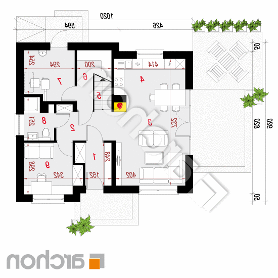 Dom w zielistkach 3 (T) | rzut parteru