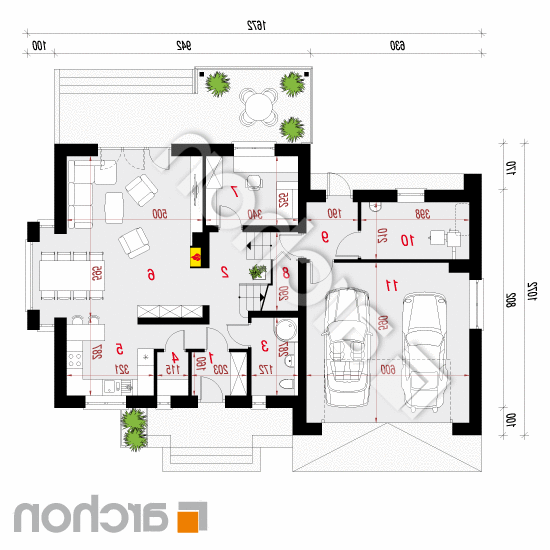 Dom w tamaryszkach 10 (G2N) | rzut parteru