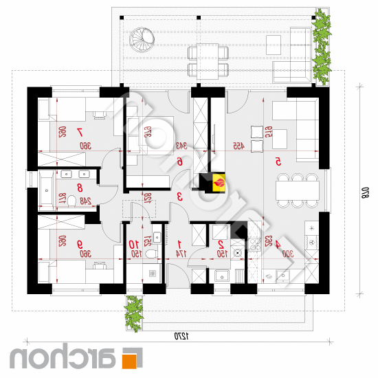 Dom w kruszczykach 22 | rzut parteru