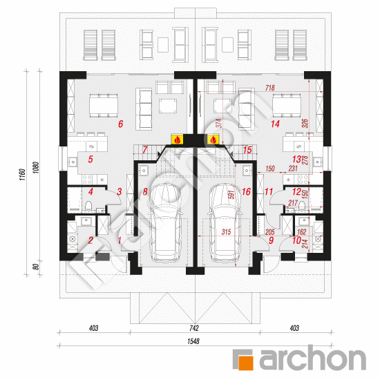 Dom w narcyzach 6 (R2) ver.2 | rzut parteru