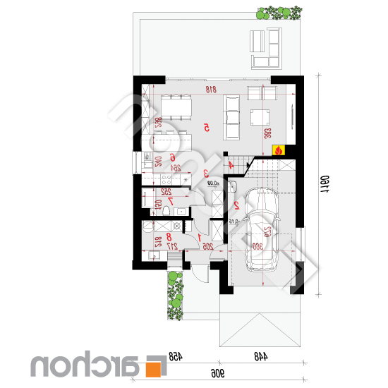 Dom w klematisach 34 | rzut parteru