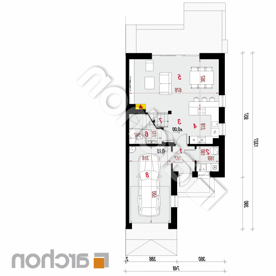 Dom w klematisach 5 (B) ver.2 | rzut parteru