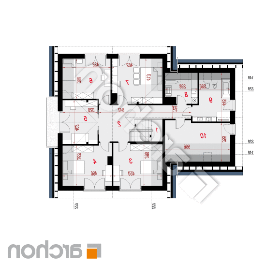 Dom w hortensjach 2 (G2) | rzut poddasza