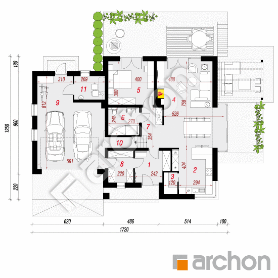 Dom w hortensjach 2 (G2) | rzut parteru