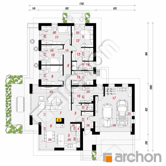 Dom w amarantusach 3 ver.2 | rzut parteru