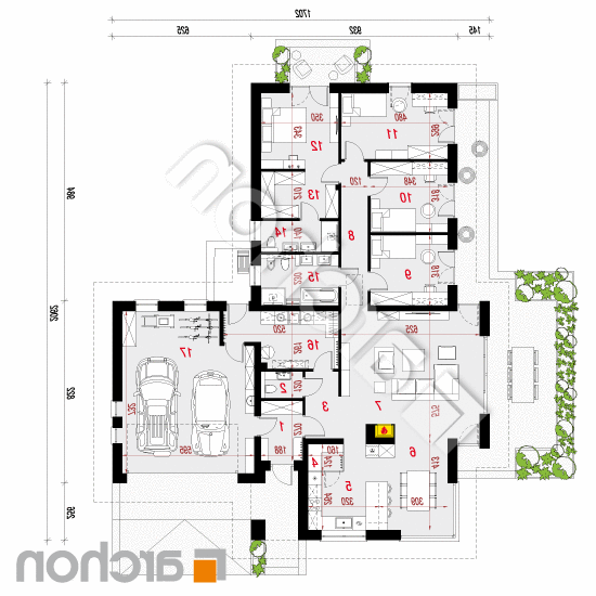 Dom w amarantusach 3 ver.2 | rzut parteru