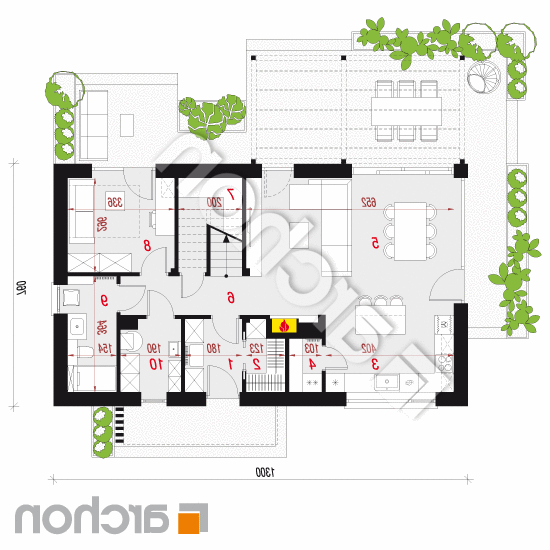 Dom w tocjach 2 | rzut parteru