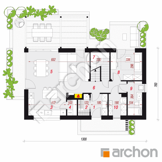 Dom w tocjach 2 | rzut parteru