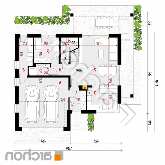 Dom w nefrisach 2 (G2) | rzut parteru