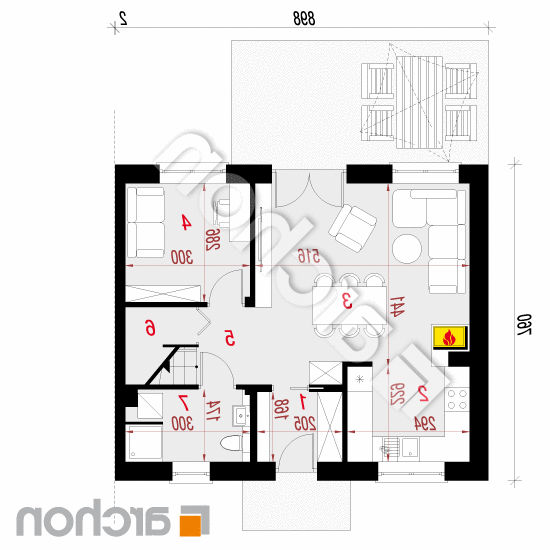 Dom w rubinach 2 (B) | rzut parteru