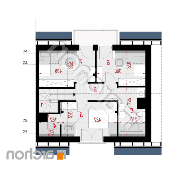 Dom w rubinach 2 (B) | rzut poddasza