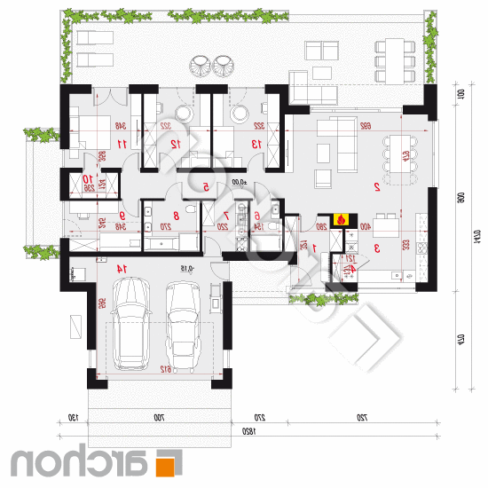 Dom w nolanach 2 (G2E) OZE | rzut parteru