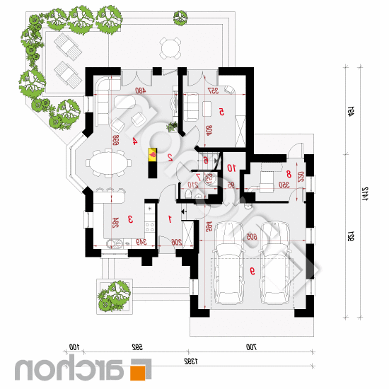 Dom pod wiązowcem (N) ver.2 | rzut parteru