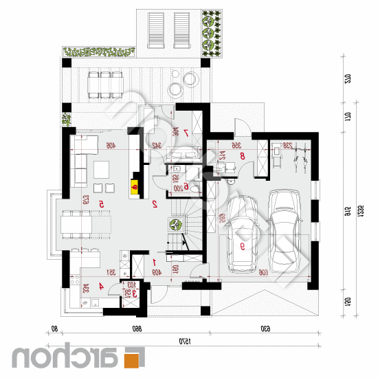 Dom w rabatkach (G2) | rzut parteru