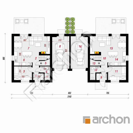 Dom w arkadiach 3 (GR2) | rzut parteru