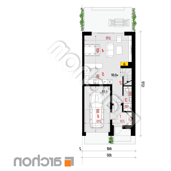 Dom pod miłorzębem 21 (GB) | rzut parteru