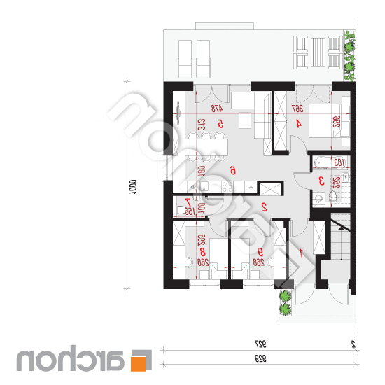 Dom w bratkach 17 (R2B) | rzut parteru