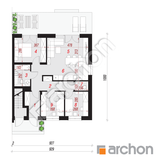 Dom w bratkach 17 (R2B) | rzut parteru