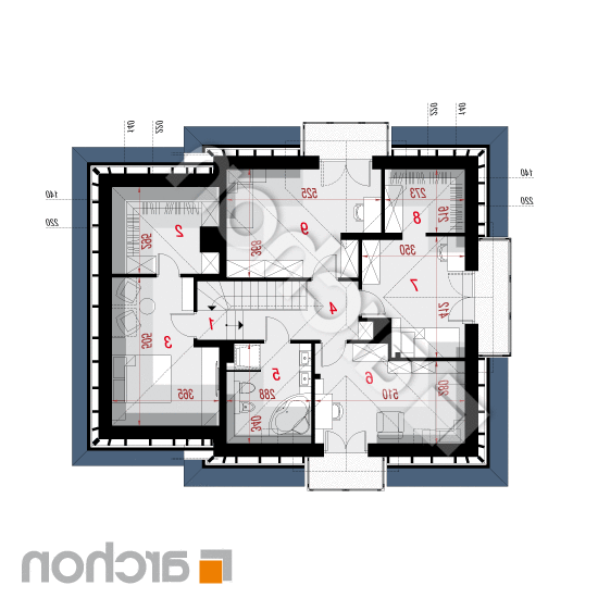 Dom w nektarynkach (N) | rzut poddasza